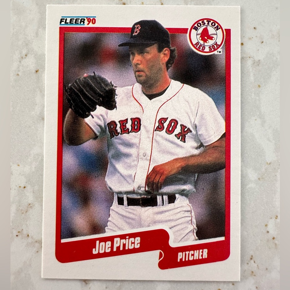 fleer 90 joe price res sox baseball card